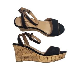 Call it Spring Cork Wedge Ankle Strap Sandal Size 7.5